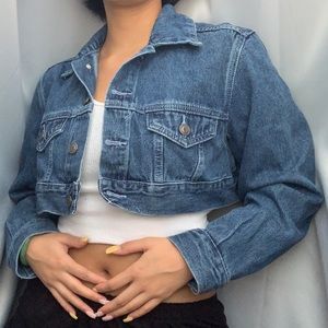 cropped denim jean jacket